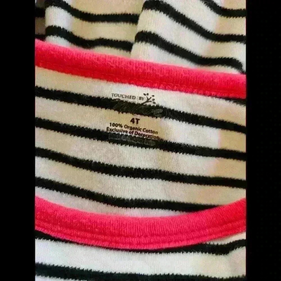 Adorable Striped Dress with Pink Trim for Kids - Picture 4 of 4